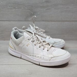 On Cloud Running Mens The Roger White Leather Athletic Sneakers Shoes Sz 11.5